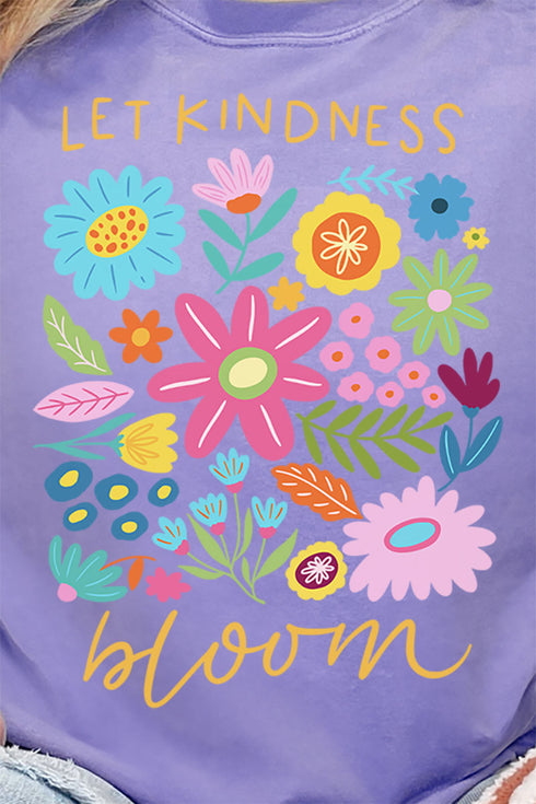 Boho Let Kindness Bloom Comfort Colors Adult Ring-Spun Cotton Tee