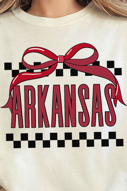 Bow Arkansas Check Comfort Colors Adult Ring-Spun Cotton Tee