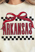 Bow Arkansas Check Comfort Colors Adult Ring-Spun Cotton Tee