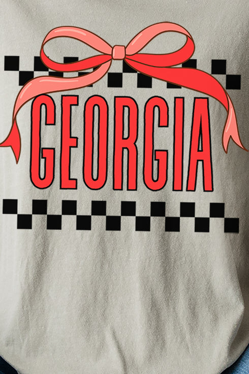 Bow Georgia Check Comfort Colors Adult Ring-Spun Cotton Tee