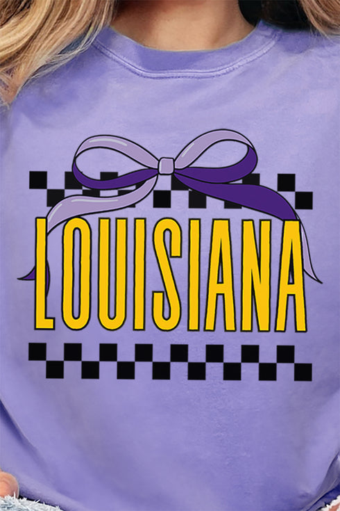Bow Louisiana Check Comfort Colors Adult Ring-Spun Cotton Tee