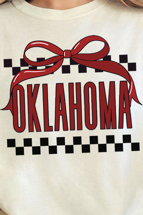 Bow Oklahoma Check Comfort Colors Adult Ring-Spun Cotton Tee