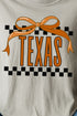 Bow Texas Check Comfort Colors Adult Ring-Spun Cotton Tee