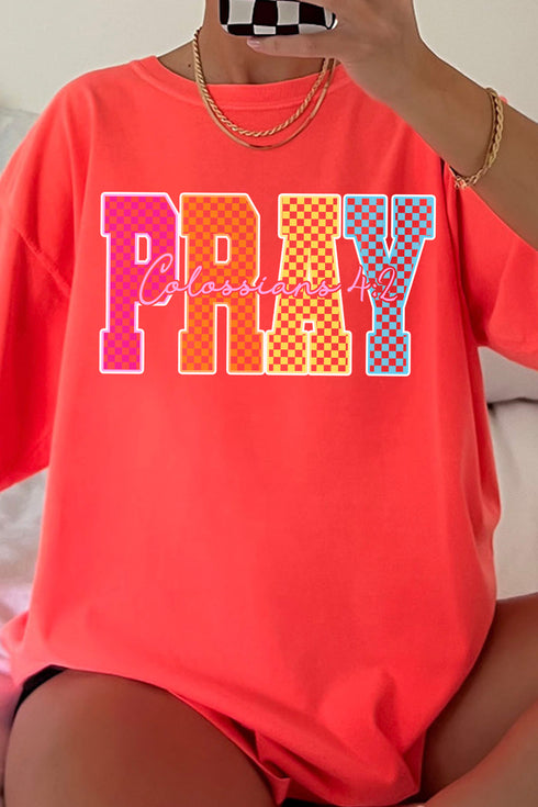 Bright & Bold Pray Comfort Colors Adult Ring-Spun Cotton Tee