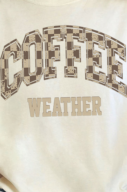 Brown Checkered Coffee Weather Comfort Colors Adult Ring-Spun Cotton Tee