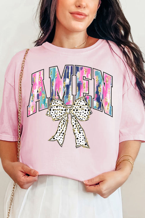 Brushed Amen Bow Comfort Colors Adult Ring-Spun Cotton Tee
