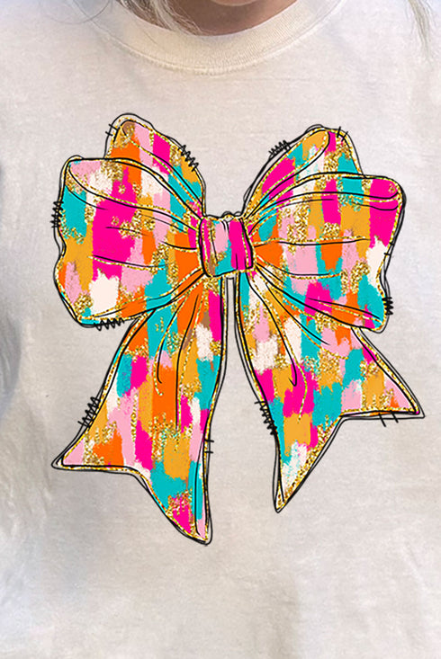 Brushed Colorful Coquette Bow Comfort Colors Adult Ring-Spun Cotton Tee