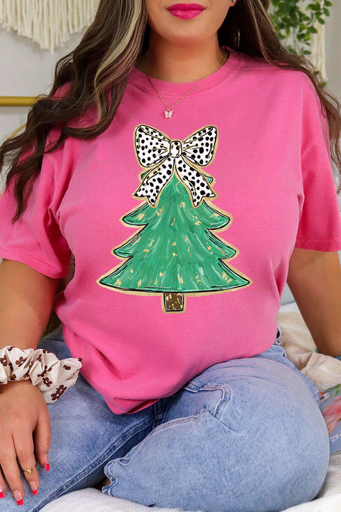 Brushed Green Christmas Tree Comfort Colors Adult Ring-Spun Cotton Tee