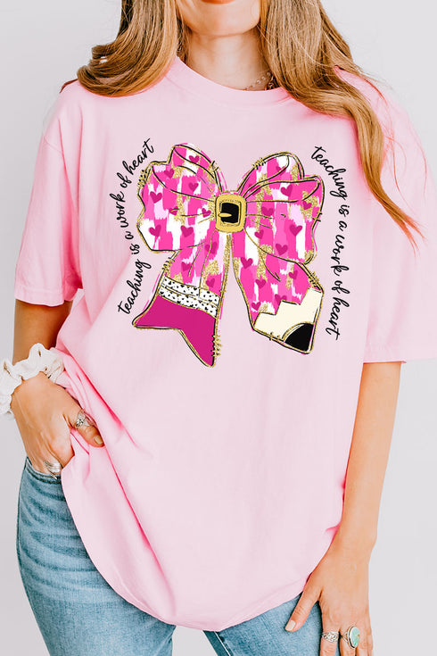 Brushed Teaching Is A Work Of Heart Comfort Colors Adult Ring-Spun Cotton Tee