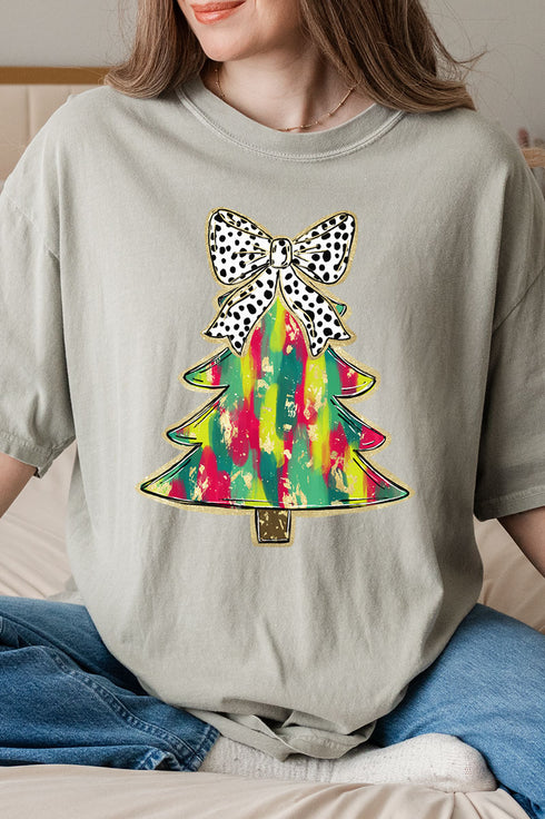 Brushed Watercolor Christmas Tree Comfort Colors Adult Ring-Spun Cotton Tee