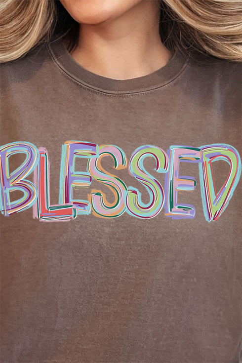 Brushstroke Blessed Comfort Colors Adult Ring-Spun Cotton Tee