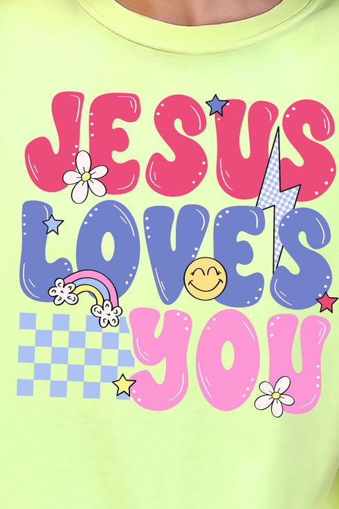 Bubble Jesus Loves You Comfort Colors Adult Ring-Spun Cotton Tee