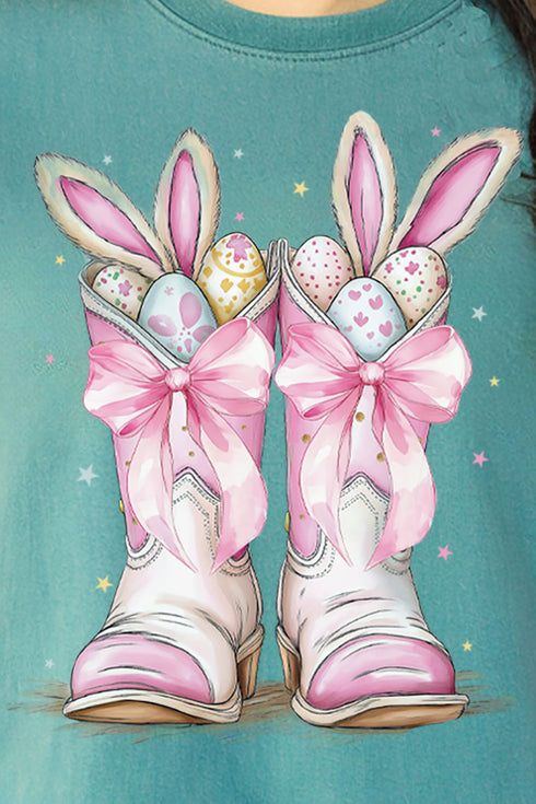 Bunny Bow Boots Comfort Colors Adult Ring-Spun Cotton Tee