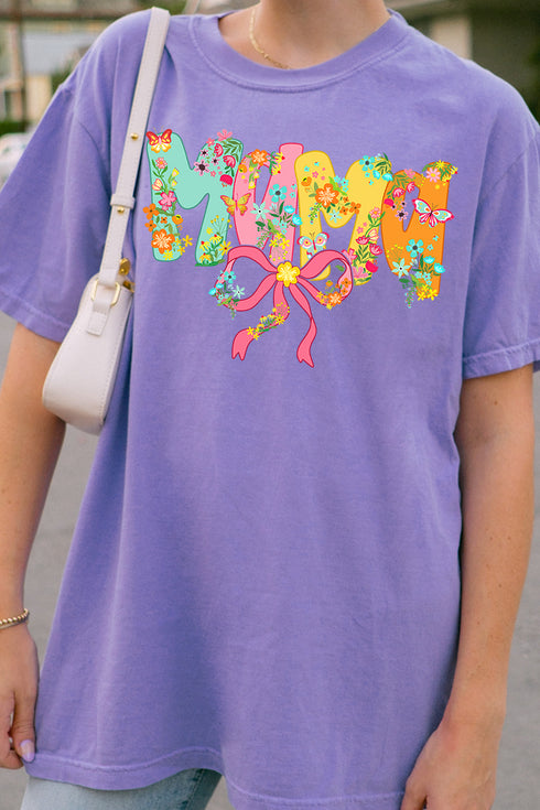 Butterflies & Bows Mama Comfort Colors Adult Ring-Spun Cotton Tee