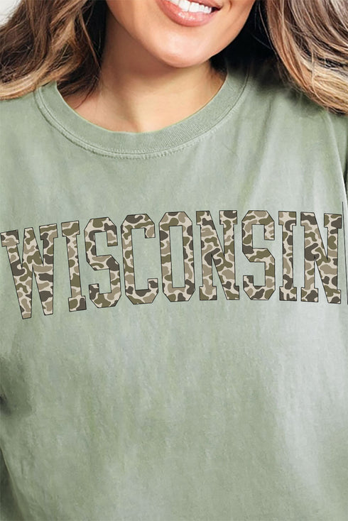 Camo Wisconsin Comfort Colors Adult Ring-Spun Cotton Tee