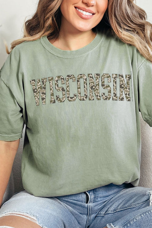 Camo Wisconsin Comfort Colors Adult Ring-Spun Cotton Tee