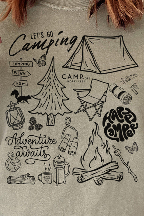 Camping Collage Comfort Colors Adult Ring-Spun Cotton Tee