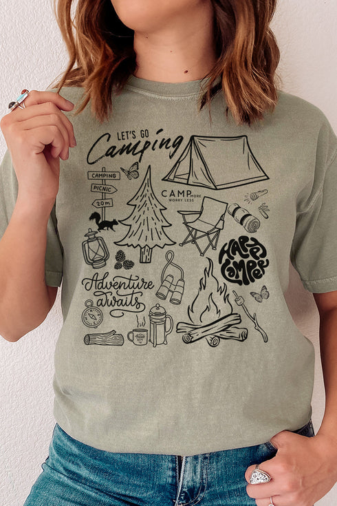 Camping Collage Comfort Colors Adult Ring-Spun Cotton Tee