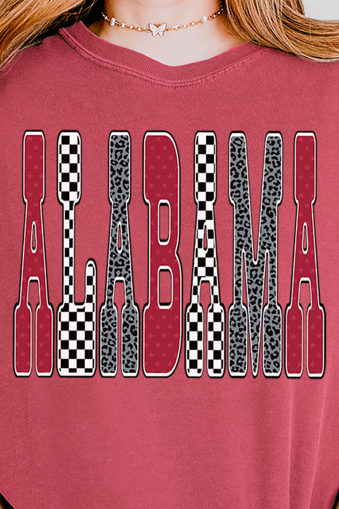 Checkered & Cheetah Alabama Comfort Colors Adult Ring-Spun Cotton Tee