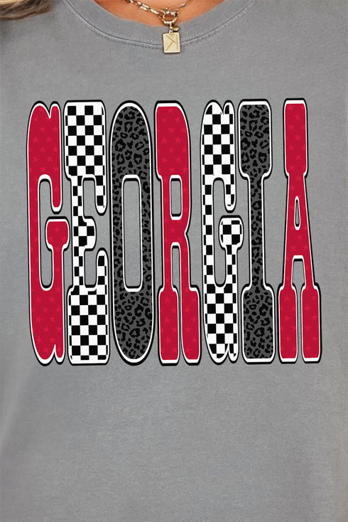 Checkered & Cheetah Georgia Comfort Colors Adult Ring-Spun Cotton Tee