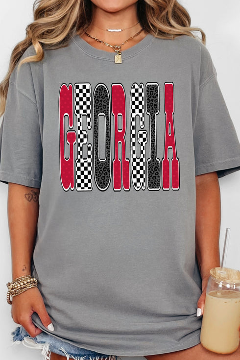 Checkered & Cheetah Georgia Comfort Colors Adult Ring-Spun Cotton Tee