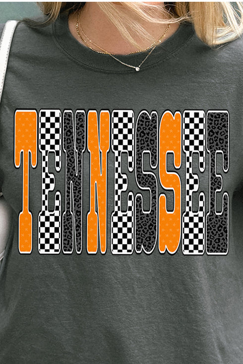 Checkered & Cheetah Tennessee Comfort Colors Adult Ring-Spun Cotton Tee