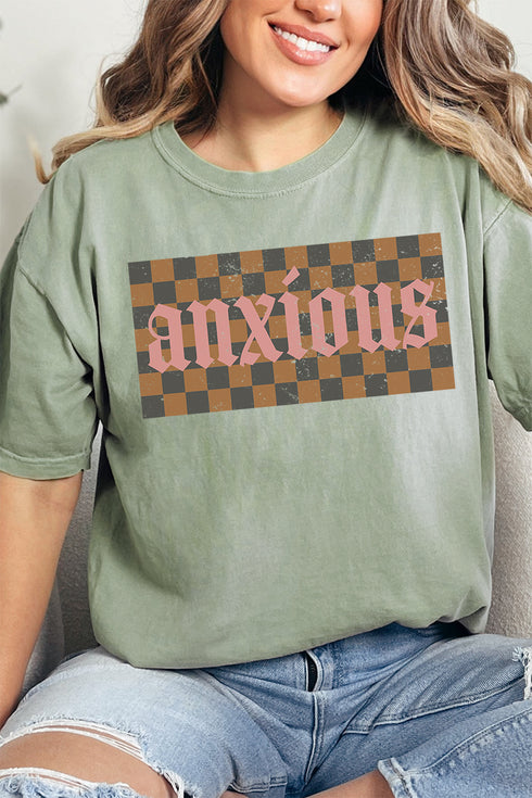 Checkered Anxious Comfort Colors Adult Ring-Spun Cotton Tee
