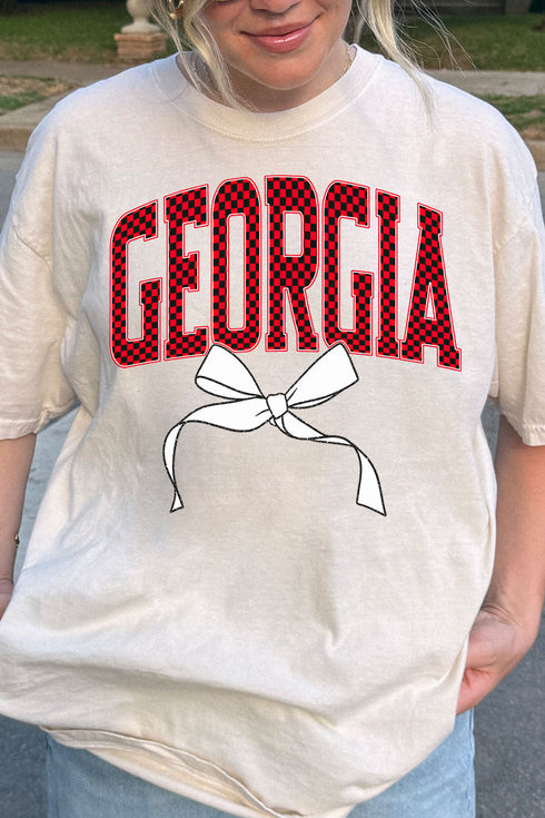 Checkered Coquette Georgia Comfort Colors Adult Ring-Spun Cotton Tee