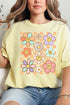 Checkered Happy Florals Comfort Colors Adult Ring-Spun Cotton Tee