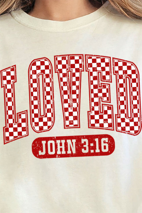 Checkered Loved Comfort Colors Adult Ring-Spun Cotton Tee