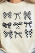 Checkered Retro Coquette Bows Comfort Colors Adult Ring-Spun Cotton Tee