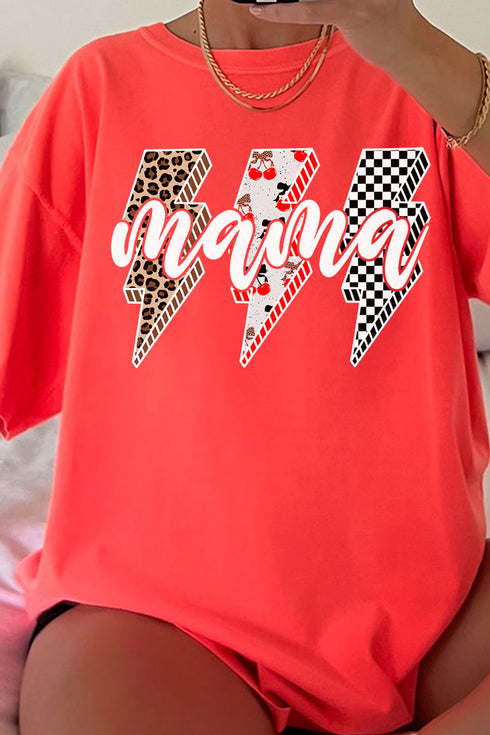 Cherry Lightning Mama Comfort Colors Adult Ring-Spun Cotton Tee