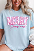 Chinoiserie Pink Merry Christmas Comfort Colors Adult Ring-Spun Cotton Tee