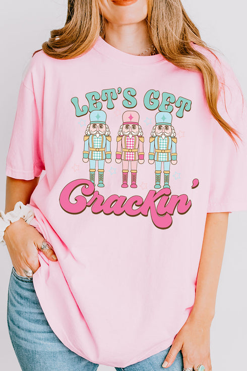 Christmas Let's Get Crackin' Comfort Colors Adult Ring-Spun Cotton Tee