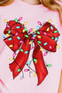Christmas Lights Coquette Bow Comfort Colors Adult Ring-Spun Cotton Tee