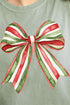 Christmas Ribbon Coquette Bow Comfort Colors Adult Ring-Spun Cotton Tee