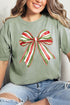Christmas Ribbon Coquette Bow Comfort Colors Adult Ring-Spun Cotton Tee