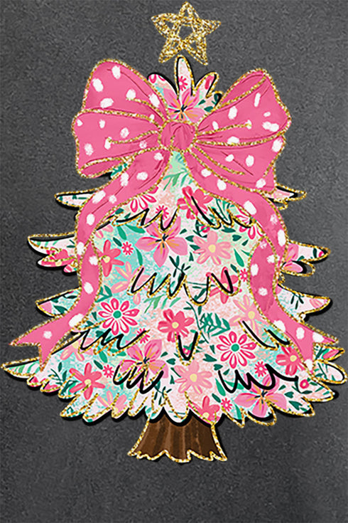 Christmas Tree Preppy Blossom Comfort Colors Adult Ring-Spun Cotton Tee