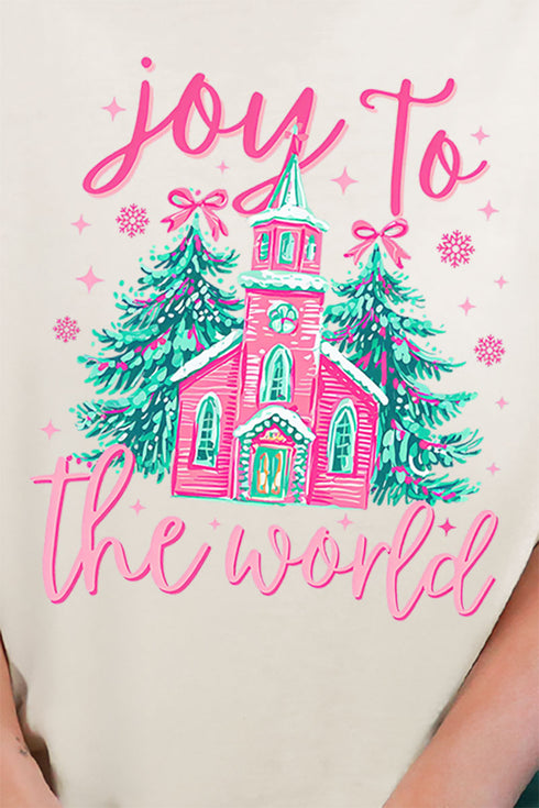 Church Joy To The World Comfort Colors Adult Ring-Spun Cotton Tee