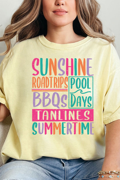 Colorful Summertime Comfort Colors Adult Ring-Spun Cotton Tee