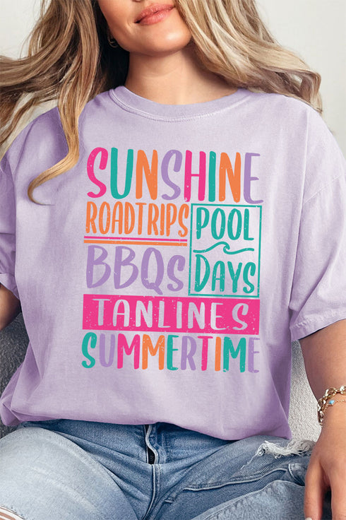 Colorful Summertime Comfort Colors Adult Ring-Spun Cotton Tee
