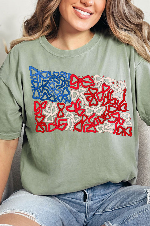 Coquette Collage American Flag Comfort Colors Adult Ring-Spun Cotton Tee