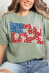 Coquette Collage American Flag Comfort Colors Adult Ring-Spun Cotton Tee