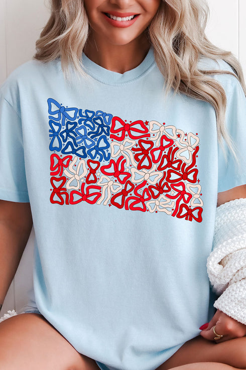 Coquette Collage American Flag Comfort Colors Adult Ring-Spun Cotton Tee