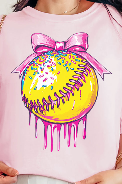 Coquette Drippy Softball Comfort Colors Adult Ring-Spun Cotton Tee