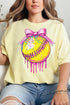 Coquette Drippy Softball Comfort Colors Adult Ring-Spun Cotton Tee