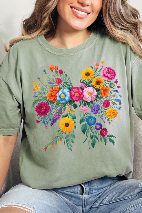 Coquette Wildflowers Comfort Colors Adult Ring-Spun Cotton Tee