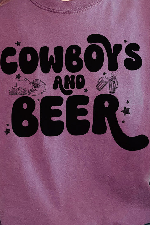 Cowboys And Beer Comfort Colors Adult Ring-Spun Cotton Tee