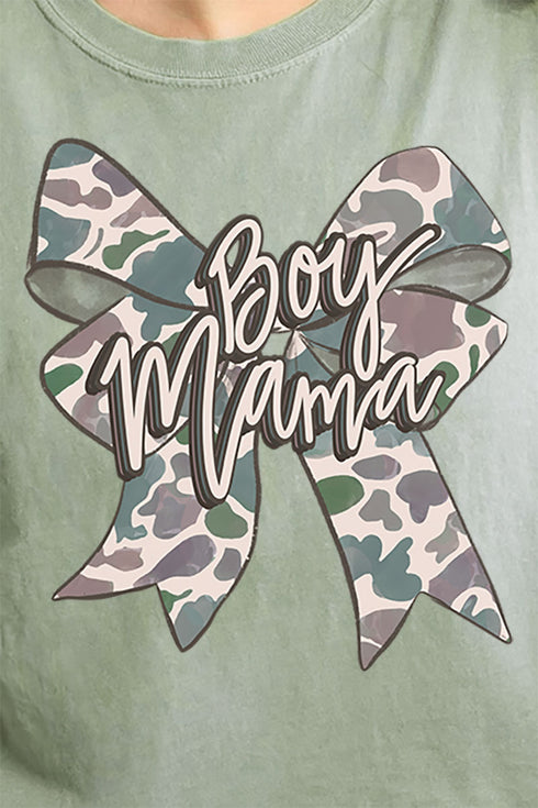 Distressed Boy Mama Coquette Comfort Colors Adult Ring-Spun Cotton Tee