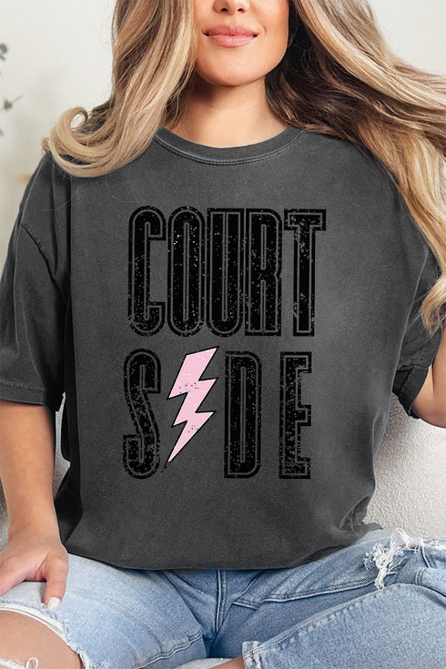 Distressed Courtside Comfort Colors Adult Ring-Spun Cotton Tee